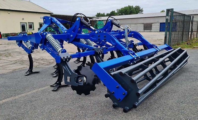 BM Maschinenbau Grubber, Mulchsaatgrubber mit Rohrstabwalze u. Scheibennachläufer