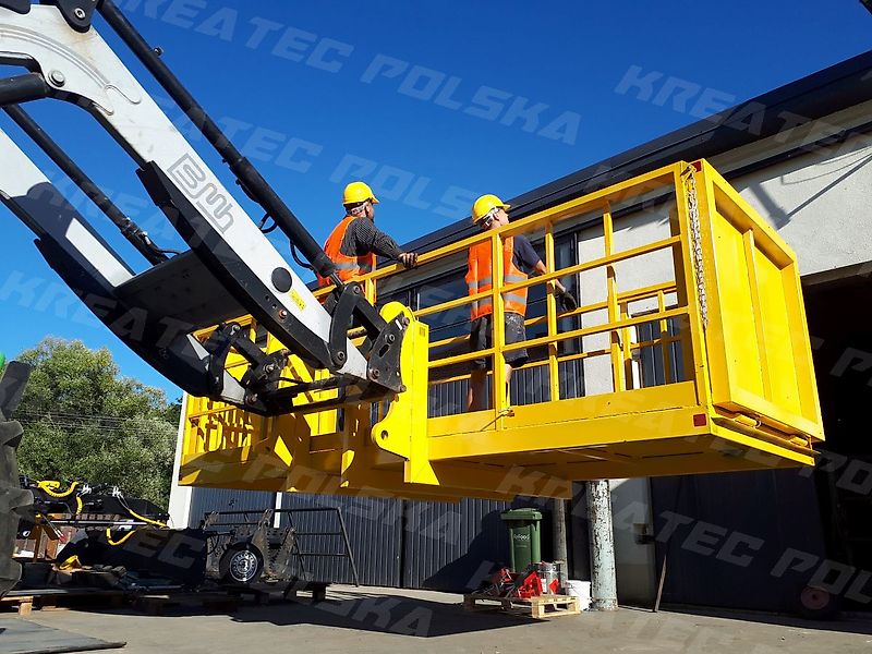 KREATEC Arbeitskorb, Arbeitsbühne mit Riffelblech 2,0 m