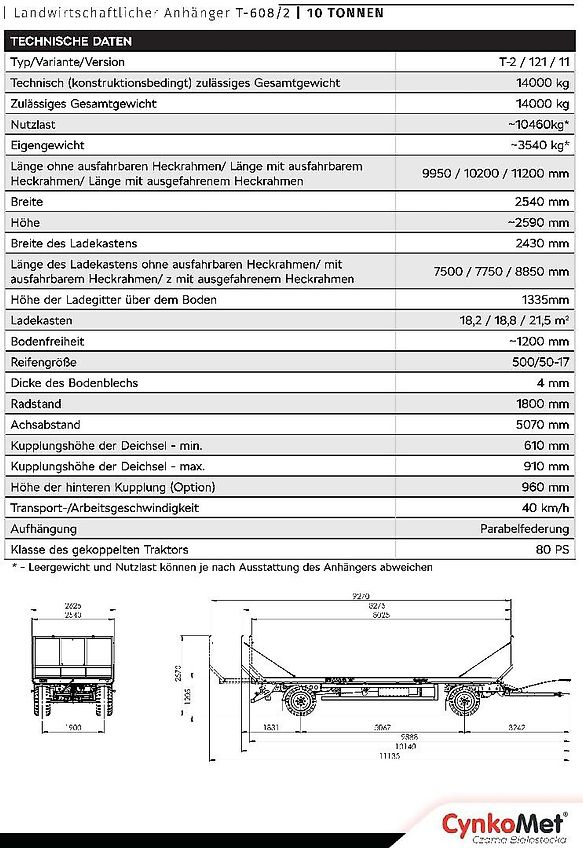CynkoMet T-608/2 Long mit hydr. Ladungssicherung