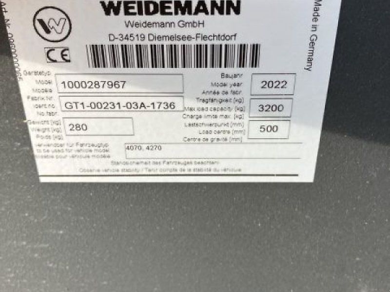 Weidemann VORS. PALETTENGABEL 1200MM